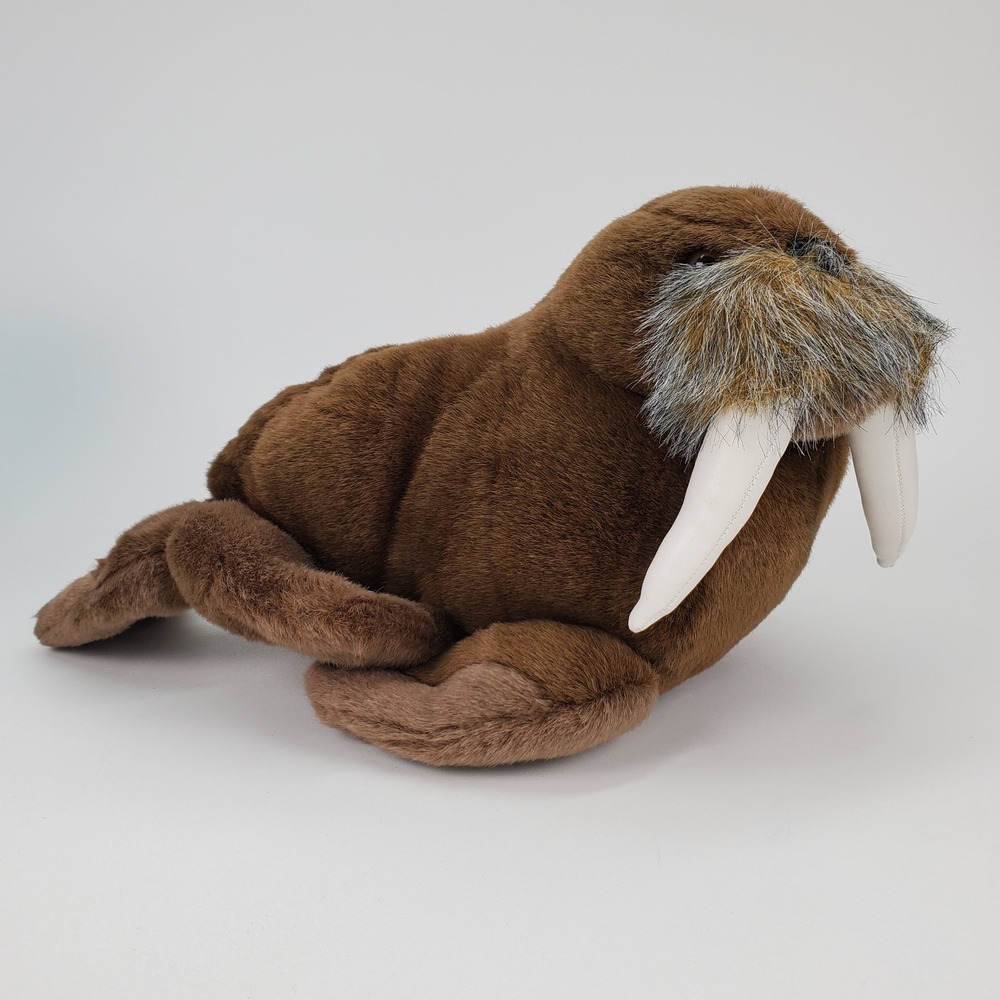 SeaWorld Walrus Plush Stuffed Animal Brown 15 Inch Marine Life Souvenir Toy
